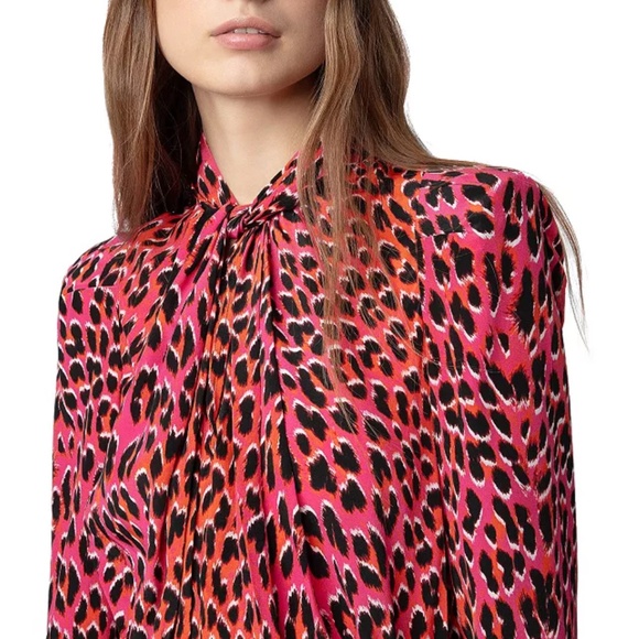 NWT Luxurious Zadig & Voltaire Silk Twist Neck Smocked Waist - Picture 2 of 4